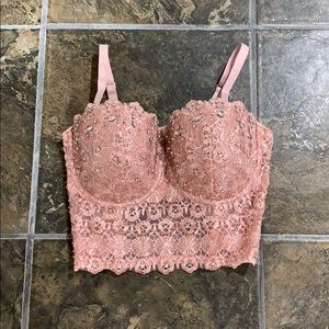 Rose Gold Studded Bustier Top